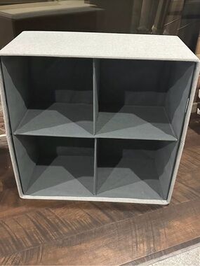 Poppin Modular 4-Compartment Fabric Storage Cube - Gray
